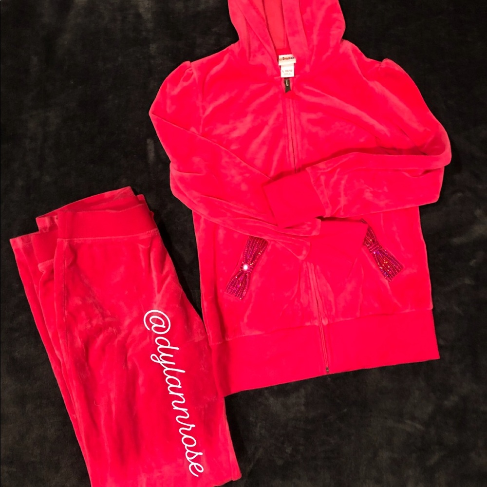 NWOT Pink Velvet Track Suit